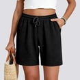 thumbnail image 2 of Lixiuxyad Flowy Shorts for Women Relaxed Fit Elastic Shorts For Comfortable Everyday Knit Short With Breathable And Flexible Waistband Sizes S-2XL,Black, 2 of 7