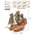 thumbnail image 3 of Kit de rompecabezas 3D de madera con diseño de barco pirata holandés volador para adultos, 3 of 7