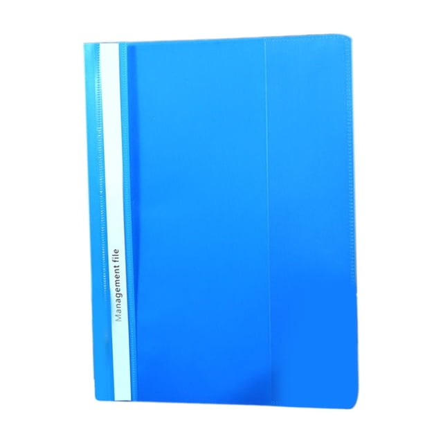 Blue File Folder A4 Polypropylene with Transparent Front Cover, Assorted Color Plastic Report Covers with Prongs, Clear Front Report Cover for Presentation, Document, Back to School