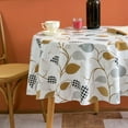 thumbnail image 6 of Vinyl Tablecloth with Flannel Backed Waterproof Oil-Proof PVC Table Cloth Wipeable Spill-Proof Plastic Table Cover for Indoor and Outdoor(Leaves, 60 x 60 Inch Round), 6 of 6