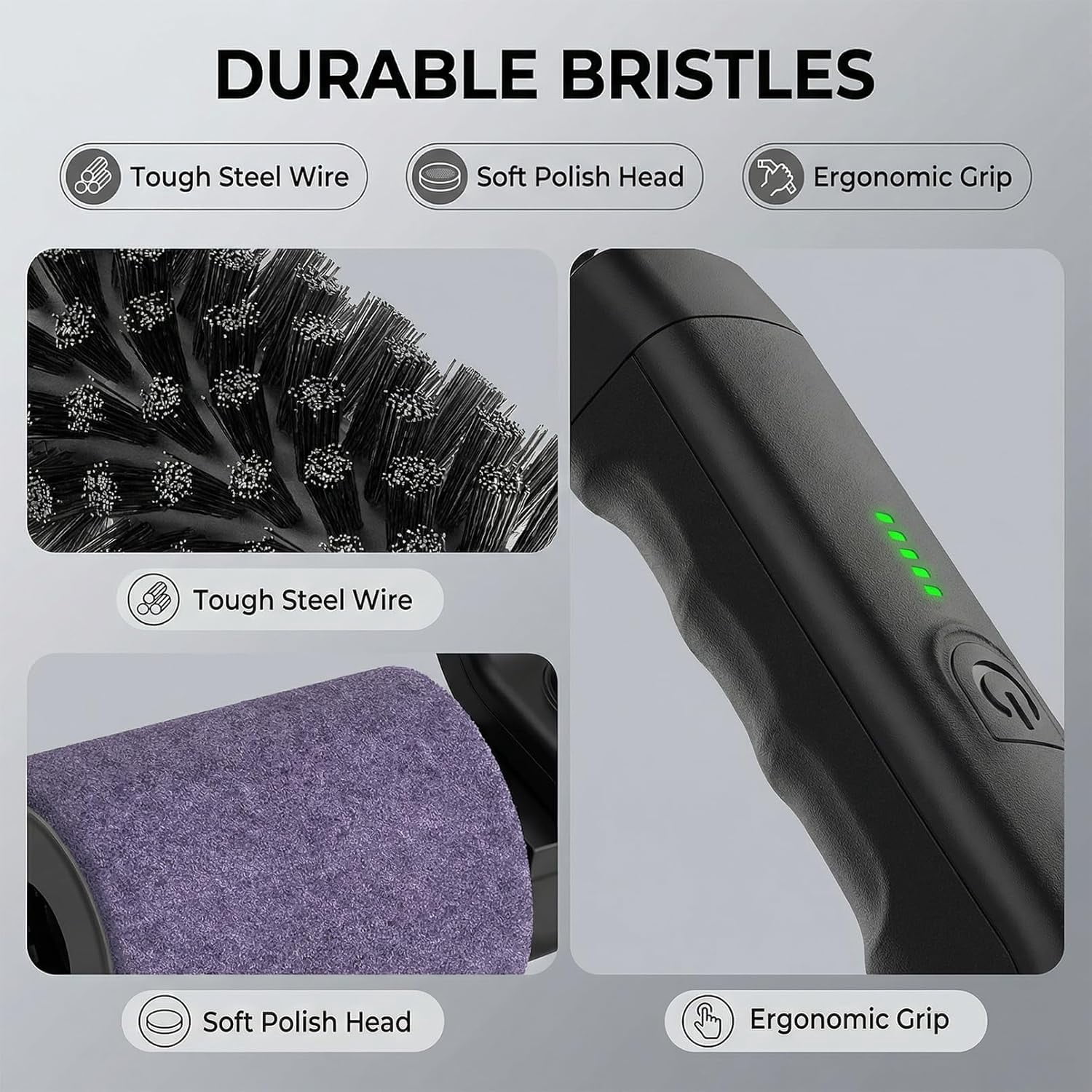 Cordless Electric Grill Brush Cleaner, Motorized Bbq Scrubber for Outdoor Grilling Cleaning, 7-Angle Adjustable Head with 3 Speeds