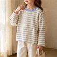 thumbnail image 5 of VIPOIN Striped Long Sleeve Shirt for Kids, Crewneck Casual Soft Daily Top, Sizes 2-12 Years, 5 of 6
