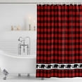thumbnail image 4 of Red Black Plaid Waterproof Fabric Shower Curtain,Country Vintage Bear Buffalo Gingham Waterproof Fabric Shower Curtain for Bathroom Curtains Bathtubs Hotel Shower Curtains with 12 Hooks Stall 54x78in, 4 of 8