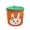 Orange, variant on Cotton Rope Woven Bunny Shaped Storage Basket with Lid, Easter Themed Rabbit Storage Bin, Handmade Decorative Organizer for Home Nursery Living Room Countertop Spring Easter Decor, 10*10in, Orange