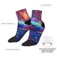 thumbnail image 6 of Rateoe Starry Sky Turtle Pattern Quarter Crew Socks,Toe Seamed Ankle Socks,Cotton Cushioned Breathable Athletic Crew Sports Socks, 6 of 7