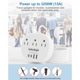 thumbnail image 3 of Adaptador de viaje del Reino Unido a EE. UU., con 3 salidas, 4 puertos USB, 24 W, 13 A., 3 of 7