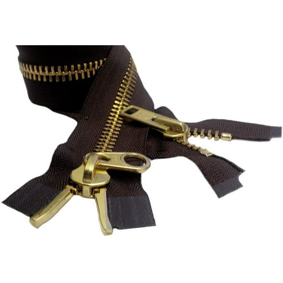 YKK 36" YKK Parka Zipper #10 Brass Extra Heavy Duty 2/Way Separating - Color 570 Brown (1 Zipper/Pack)
