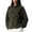 Green, variant on Women's Oversized Sherpa Fleece Half-Zip Pullover Warm Stand Collar Side Pockets Fall Winter Outerwear(Brown,XS)