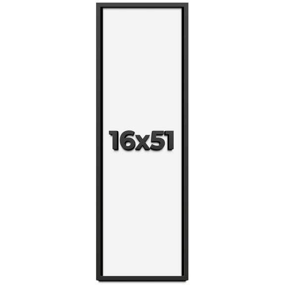16x51 Shadow Box Frame Black | 1 inches Deep Real Wood Contemporary Shadowbox Display Frame | UV