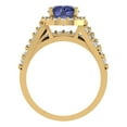 thumbnail image 4 of 2.32 ct Brilliant Round Cut Tanzanite 18K Yellow Gold Halo Solitaire with Accents Engagement Bridal Wedding Ring Band Set size 6, 4 of 7