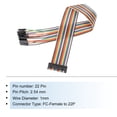 thumbnail image 3 of 1 Pcs IDC Rainbow Wire Flat Ribbon Cable FC-Female to 22P 11.8 Inch Length 2.54mm Pitch Breadboard Jumper Wires, 3 of 5