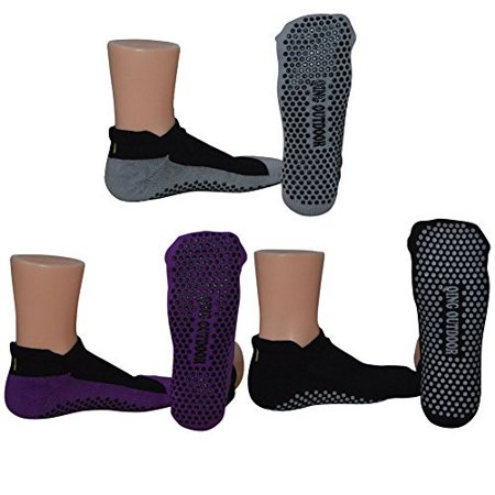 Cotton Ankle Socks for Hospital Yoga Pilates Workout Travel Pack of 3
