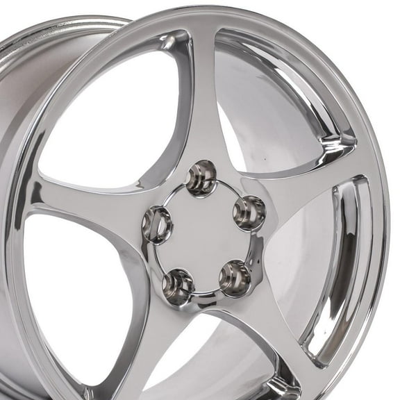 17 Inch Wheel Fits Corvette Camaro CV05 Chrome 17x8.5 Hollander 5122 - SET Fits select: 1988-1996 CHEVROLET CORVETTE, 1993-1997 CHEVROLET CAMARO Z28