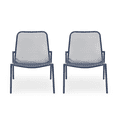 thumbnail image 5 of Tcbosik 2 Pack Metal Chairs for Outdoor, Stackable Patio Chair, Lounge Chair for Deck, Porch, Garden, Backyard, Navy, 5 of 10