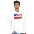 thumbnail image 4 of Classic American Flag USA Pride Zip Up Hoodie Men's Women's Brisco Brands M, 4 of 6