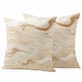 thumbnail image 2 of Pack of 2 Outdoor Pillow Covers 26x26 Inch Waterproof Beige Marble Throw Pillow Covers,Decorative Couch Pillow Case Sham Chic Neutral Minimalist Fluid Aesthetic Patio Garden Pillowcases Cushion Cover, 2 of 8