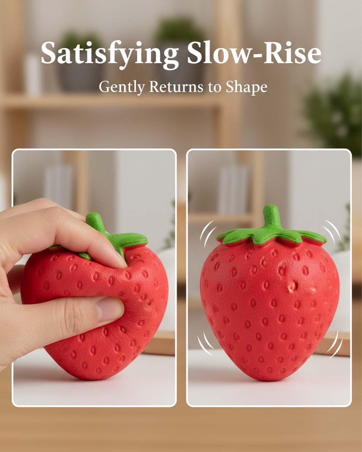 Giant Strawberry Squishy, Classic Slow-Rise Strawberries Squishies, Jumbo Sunny Days Fruit Toys, Big Large Reboun Cute Stress Balls, Desk Party Favors Ideas Gifts Fidget Adults(3.1