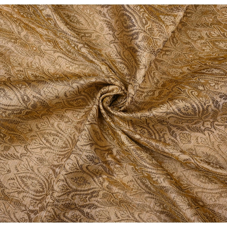 eloria Damask Embroidered Brocade Jacquard Sewing Apparel Making Fabric by  the Yard Kurta Dress Apparel Cloth, Color: Gold - Walmart.com