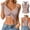 Taupe, variant on Ribbed Tank Tops for Women Built in Bra Cropped Spaghetti Strap Sleeveless V Neck Racerback Fitted Tee Athletic Workout Casual Basic Top (Black,M)