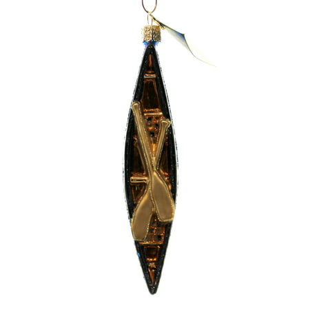 Old World Christmas CANOE Glass River Or Dugout Boat (Best Tree For Dugout Canoe)