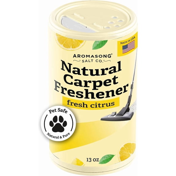 Aromasong Carpet Deodorizer Powder, 100% Natural Citrus, Safe for Pets, Carpet Powder for Vacuuming, Pet Odor Eliminator, 13 oz
