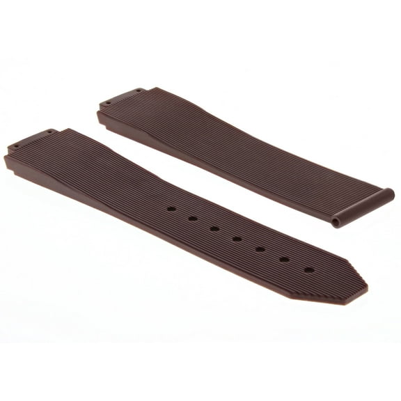 25MM RUBBER WATCH STRAP BAND FOR HUBLOT H BIG BANG WATCH DEPLOYMENT CLASP BROWN