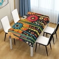 thumbnail image 3 of Yayeee Tablecloths for Rectangular Tables 60 x 108 inch Party Table Cover, Red Colorful Flowers with Dots, 3 of 6