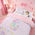 thumbnail image 3 of meiyoeat Rainbow stars Print Kids Bedding, Colorful Cartoon Pattern Duvet Cover Full For Girl,Pink Reversible,3-Piece,1 Duvet Cover and 2 Pillowcases, 3 of 6
