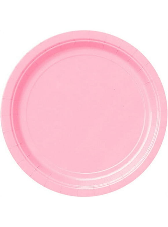 Way to Celebrate! Light Pink Paper Dessert Plates, 7in, 24ct