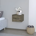 thumbnail image 4 of Calion Floating Nightstand for Bedroom | Dark Brown Engineered Wood | 13.2"W x 13.8"D x 9.8"H | Wall-Mounted with Drawer | Space-Saving Storage, 4 of 7