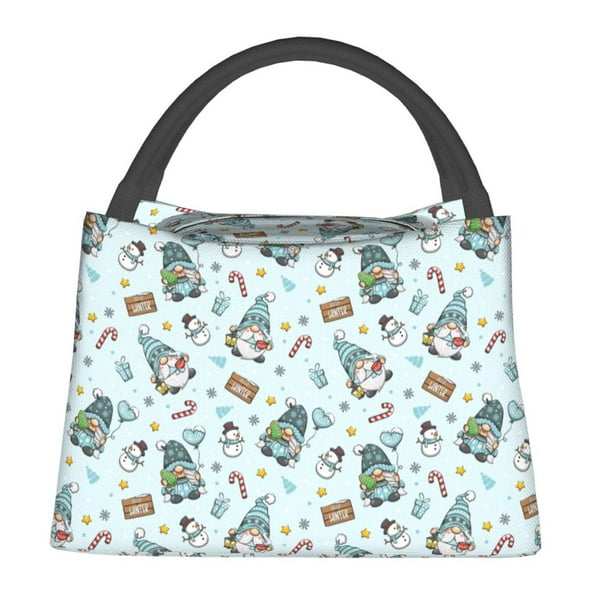Fotbe Winter Wonderland Light Blue Bolsa Térmica Portátil con Estampado, Bolsa de Entrega de Alimentos Aislada, Bolsa Reutilizable de Gran Capacidad para Comidas y Supermercado