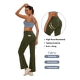thumbnail image 6 of Hanerdun Womens Bootcut Yoga Pants with Pockets Flare Workout Legging High Waist Lightweight Bottoms Activewear Green 3XL, 6 of 8