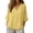 Yellow, variant on Admvng Woman's Tops V Neck Solid 3/4 Sleeve Casual Plus Cotton Linen Summer Basic Nice Loose Tee Shirts Size S-3XL