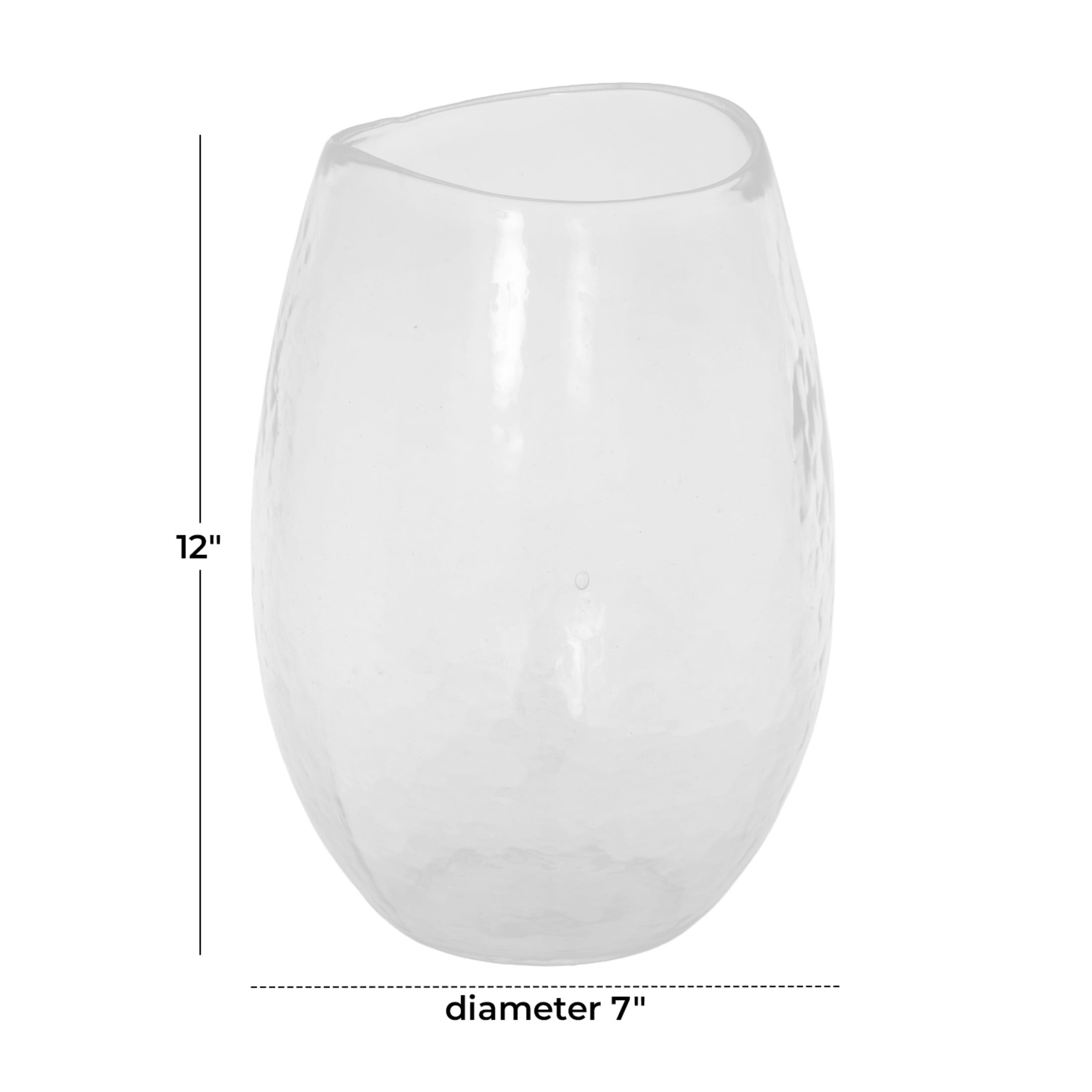 DecMode 12" Wide Glass Vase