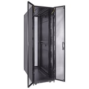 NavePoint 42U Server Cabinet 1200mm Deep with Locking Glass Door and Removable Side Panels - 42U Rack Cabinet with Cable Managemenet Compatible Top, Black