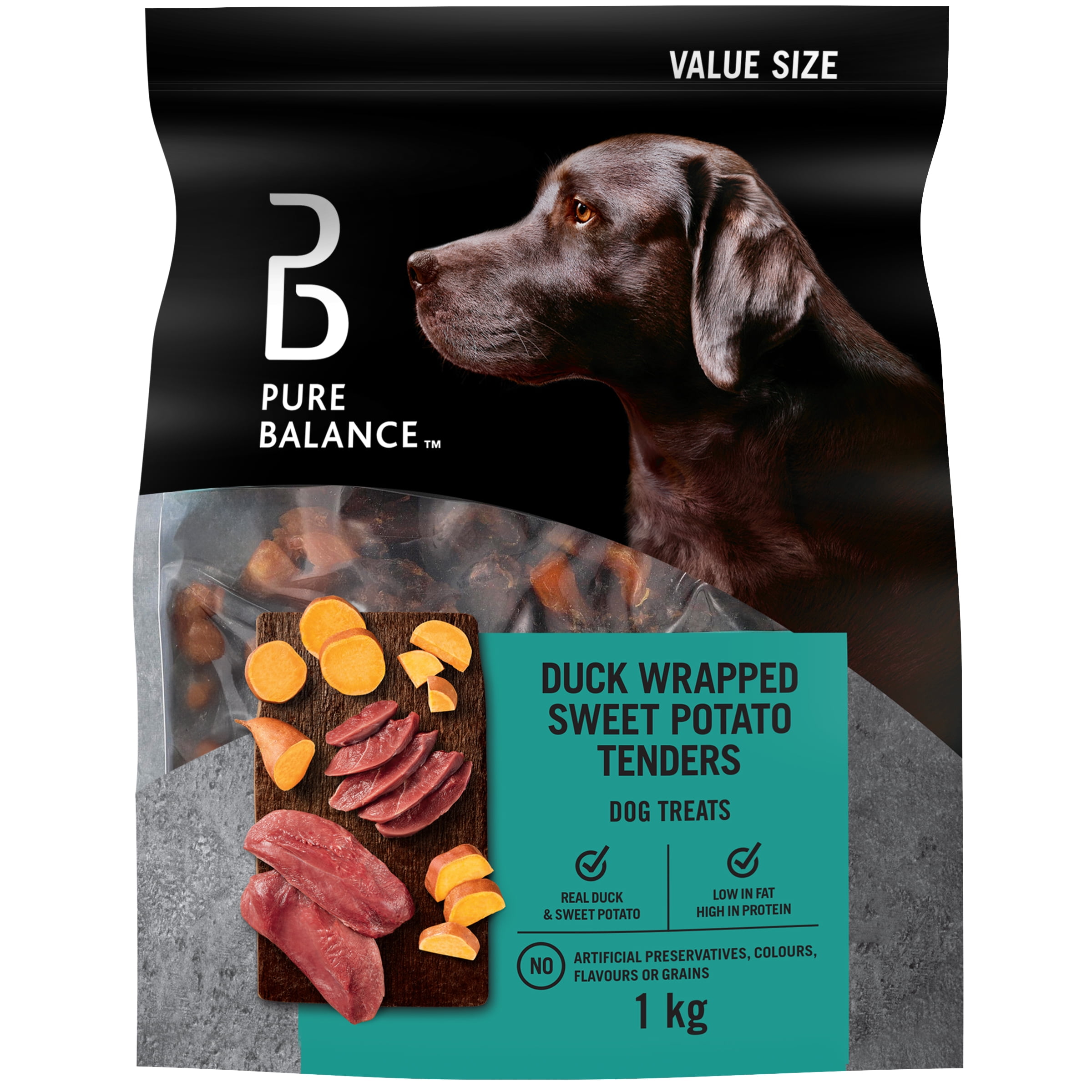 Gâteries pour chiens Bouchées de patates douces enrobées de canard Pure Balance 1 kg