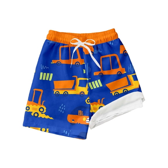 LRen Boys Swimming Trunks Size 7 Boxer Brief Quick Dry Drawstring Beach Shorts Boys Casual Comfortable Cartoon Dinosaur Prints Boys' Swimwear Size 18