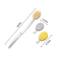 thumbnail image 3 of Bath Body Brush, 3 In 1 Shower Brush Set, With Foldable Handle And Interchangeable Heads, For Back Foot Exfoliating Dry Brushing, Home Bathing Tool, Massage Brush, 3 of 9