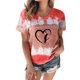 thumbnail image 1 of Mujeres Casual Cuello Redondo Manga Corta Estampado Jersey Blusa Camiseta Tops Sueltos OAVQHLG3B Store  lin121212, 1 of 4