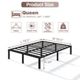 thumbnail image 2 of NULS 14 inch Queen Bed Frame, Heavy Duty Metal Platform, No Box Spring Needed, Easy Assembly, Noise Free, Black, 2 of 6