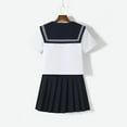thumbnail image 4 of new JK clothing long-sleeved spring and autumn college style pleated skirt suit-mid skirt 65cm-M, 4 of 8