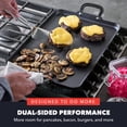 thumbnail image 2 of GreenPan Carbon Steel Double Burner Griddle Pan, 18" x 11", Pre-Seasoned, Black, 2 of 13