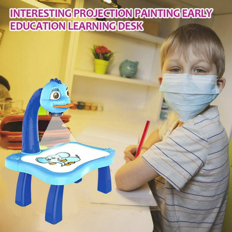  Drawing Projector Table for Kids, Trace and Draw Projector Toy  with Light & Music, Child Smart Projector Sketcher Desk, Learning  Projection Painting Machine for Boy Girl 3-8 Years Old (Blue) 