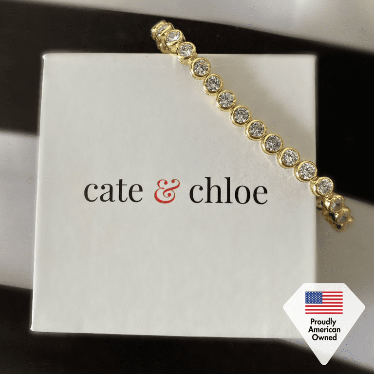 Cate & Chloe Joelle 18K White Gold Tennis Bracelet with Crystals photo 7