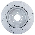 thumbnail image 3 of TRQ Performance Brake Rotor Drilled & Slotted G-Coated Rear Pair Fits Select BMW, 3 of 5