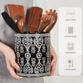 thumbnail image 3 of Black Heavy Ceramic Utensil Holder, 7" Extra Large Kitchen Utensil Holder for Countertop, Cooking Ceramic Crock for Farmhouse Kitchen Decor, 3 of 7