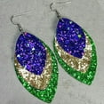 thumbnail image 3 of QQTDFG Feather Mardi Gras Tassel Earrings Exaggerated Earrings For Women-2, 3 of 7