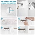 thumbnail image 3 of No Hook Shower Curtain with Built-in Rings - Mid Century Boho Washable Waterproof Fabric Bathroom Curtains for Hotel,Rentals, 66 X 72 Inch Long , Navy Pink Abstract Geo Leaf White, 3 of 9