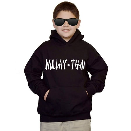 Youth Muay-Thai MMA V442 Black kids Sweatshirt Hoodie