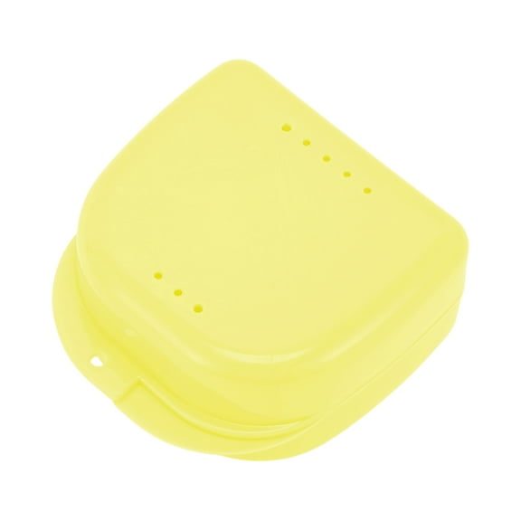 Unique Bargains 1 Pc Braces Box Portable Braces Storage Box Yellow